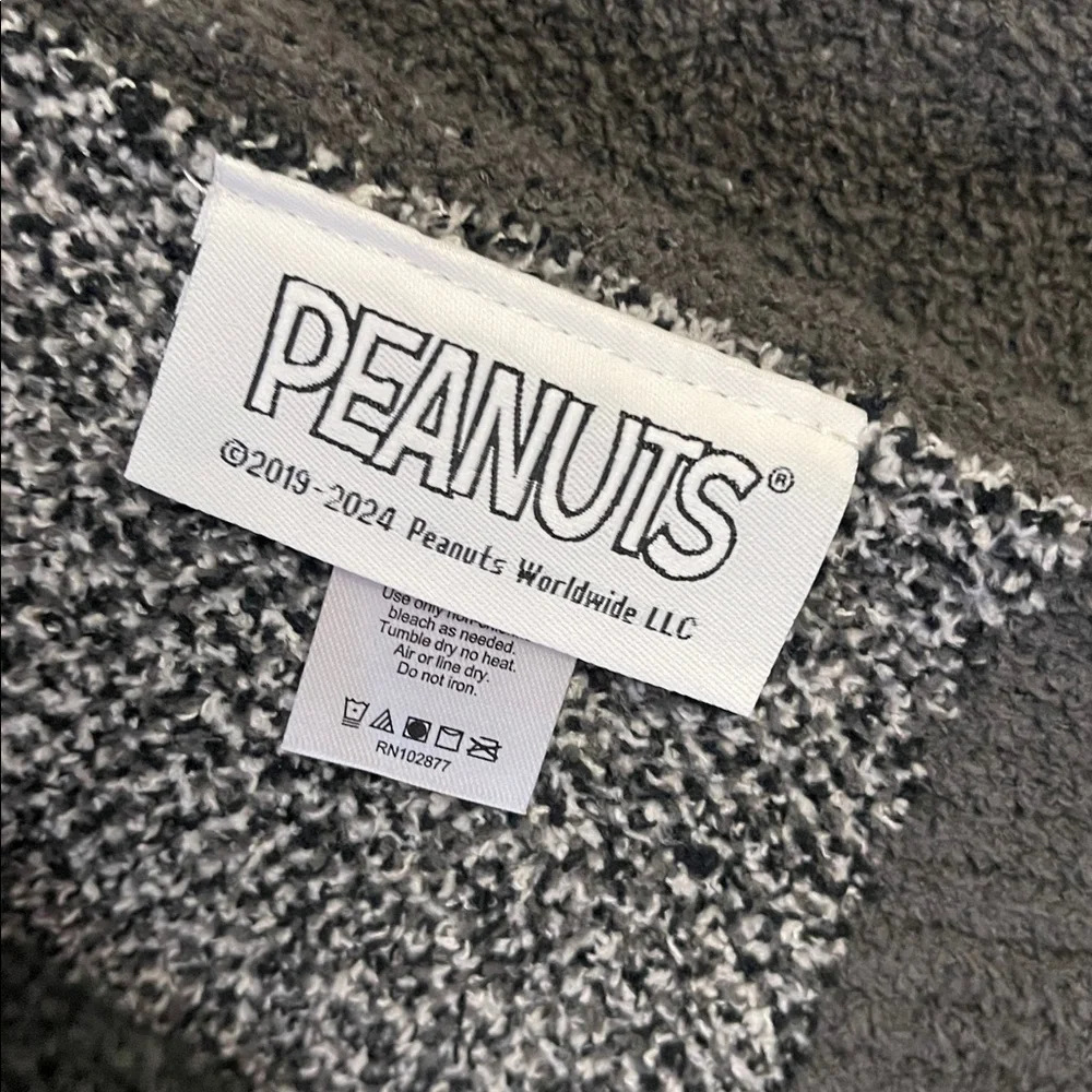 Peanuts Snoopy Blanket Throw Gray Character Graphic Cozy Soft‎ Home Decor